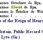 John Elwold Elwald of Rya Rye