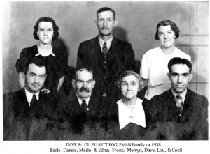Dave & Lou Elliott Fogleman family ca 1938