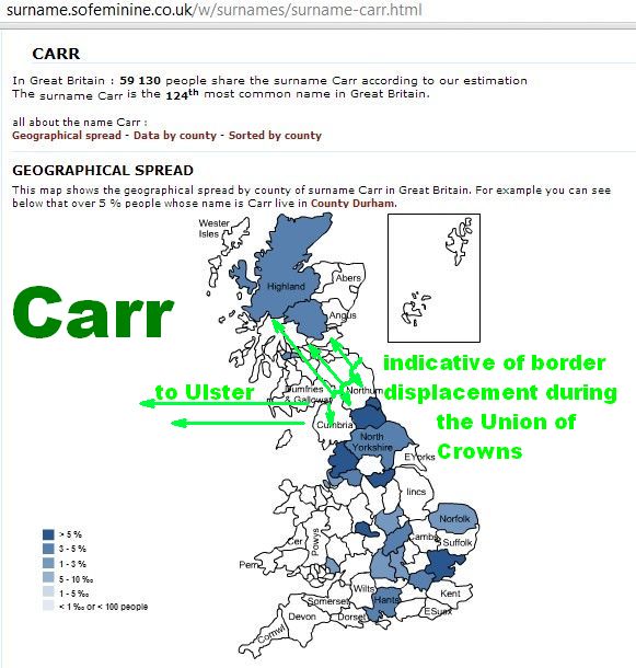 Carr surname distribution blue