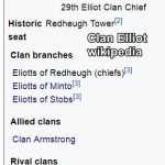 Clan Elliot wikipedia does not recognize, allied Clan Crozier or the Gorrenberry Branch.