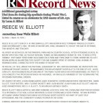 Rees Wells Elliott, Mt Ayr Record News obituary March 19,1919