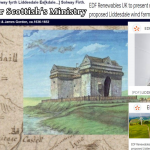 The Scot’s Ministry’s EDF Renewables UK propose Liddesdale wind farm of Marie Stuart Queen of Scots Hermitage Castle